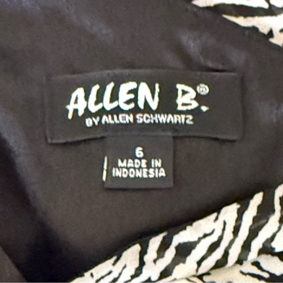 Allen B Schwartz Asymmetrical Black and White Dress. Size 6 - Picture 15 of 16